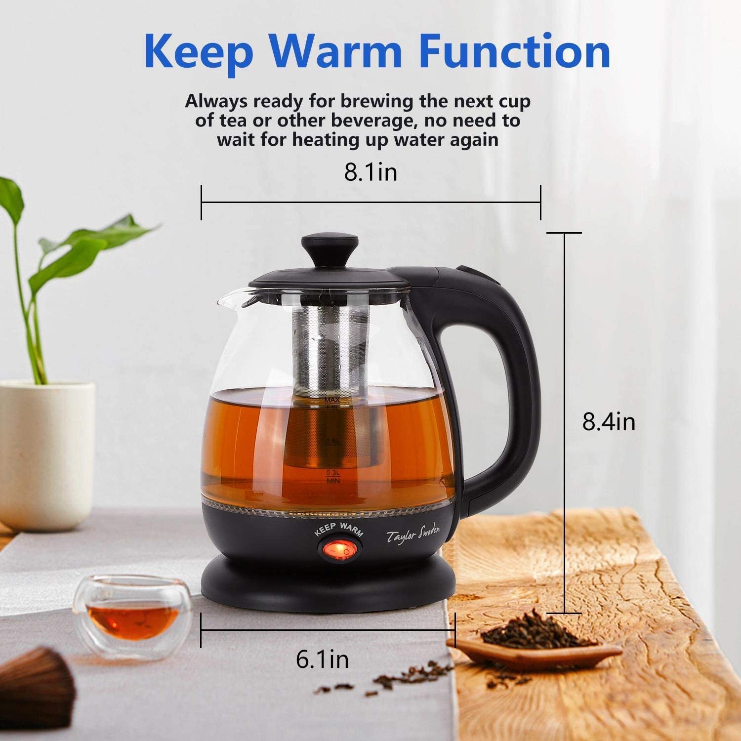 Taylor Swoden Programmable Coffee Maker & Electric Kettle with Tea Infuser - Smart Home Brewing System for Coffee, Tea & Hot Beverages - Perfect for Office, Kitchen & Dorm Use