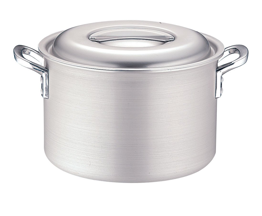 Endoshoji TKG Commercial AHVF503 Half Size Aluminum Pot 11.8 inches (30 cm) with Graduation Marks - Induction Compatible Cookware for Professional Kitchens & Home Cooking