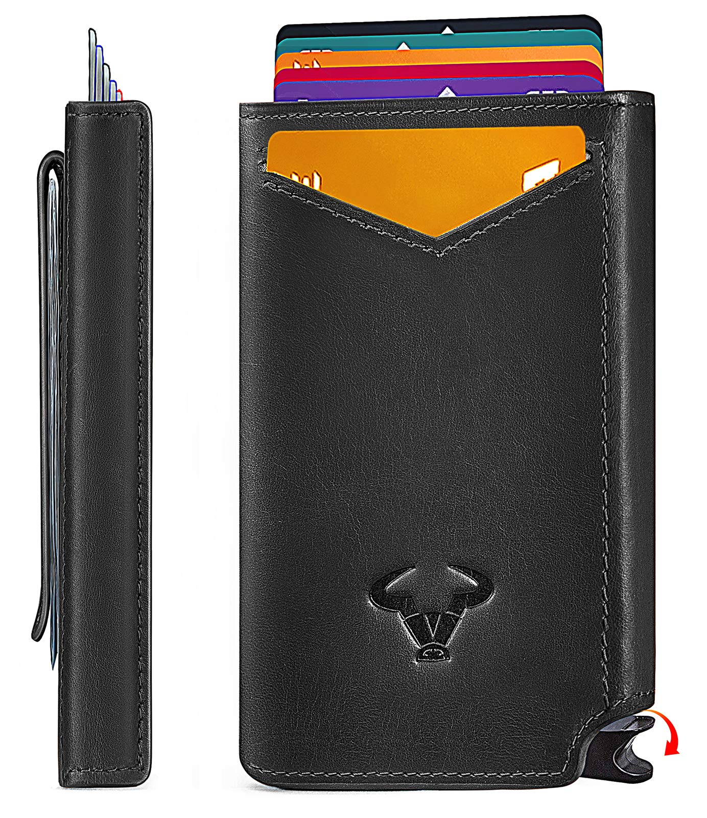 BigAnt Men's Slim RFID Blocking Wallet with Aluminum Money Clip - Holds 8 Cards - Perfect Gift for Men - Ideal for Travel, Business & Everyday Use