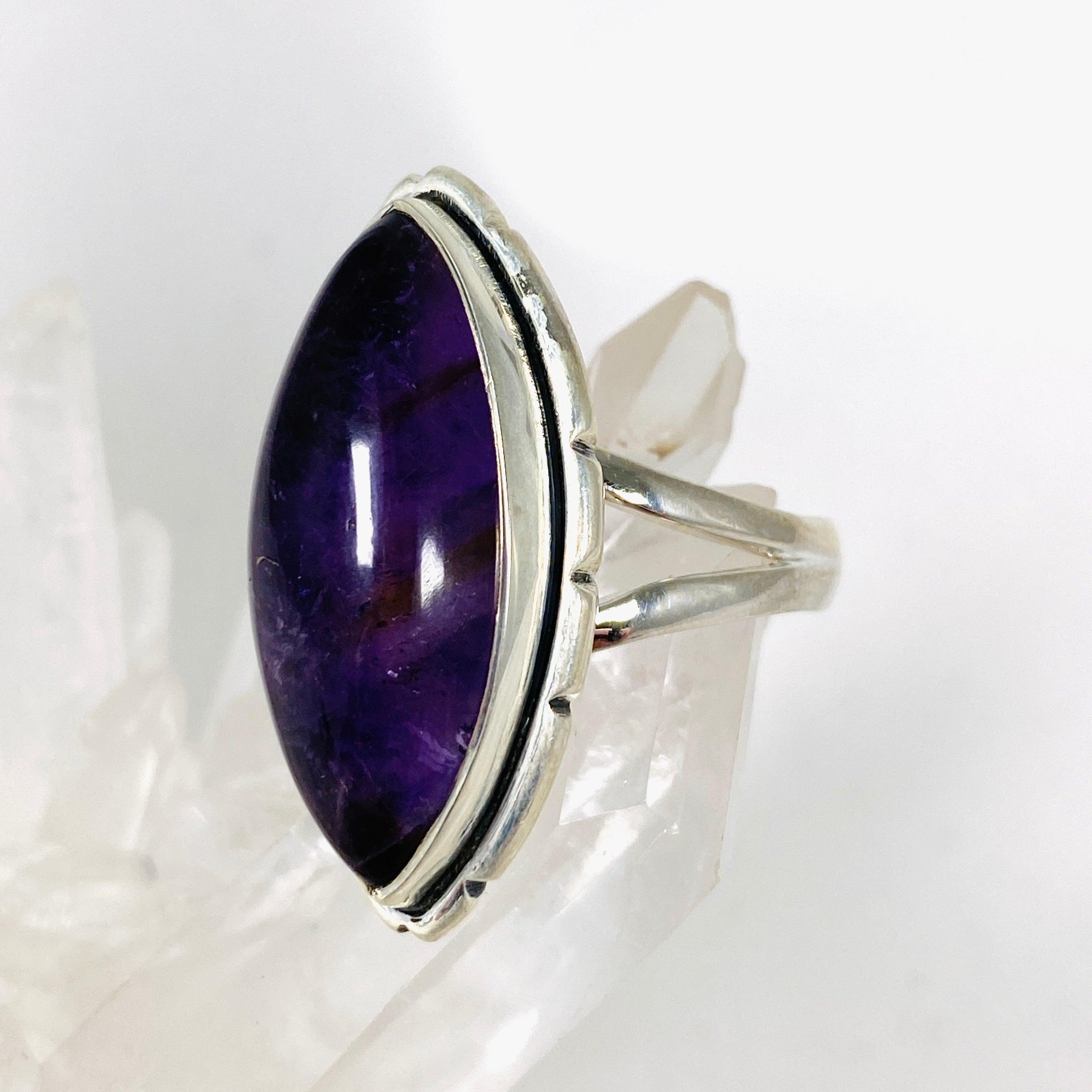 Amethyst Marquise Ring Size 9 KRGJ2976 - Elegant Purple Gemstone Jewelry for Women, Perfect for Weddings & Special Occasions