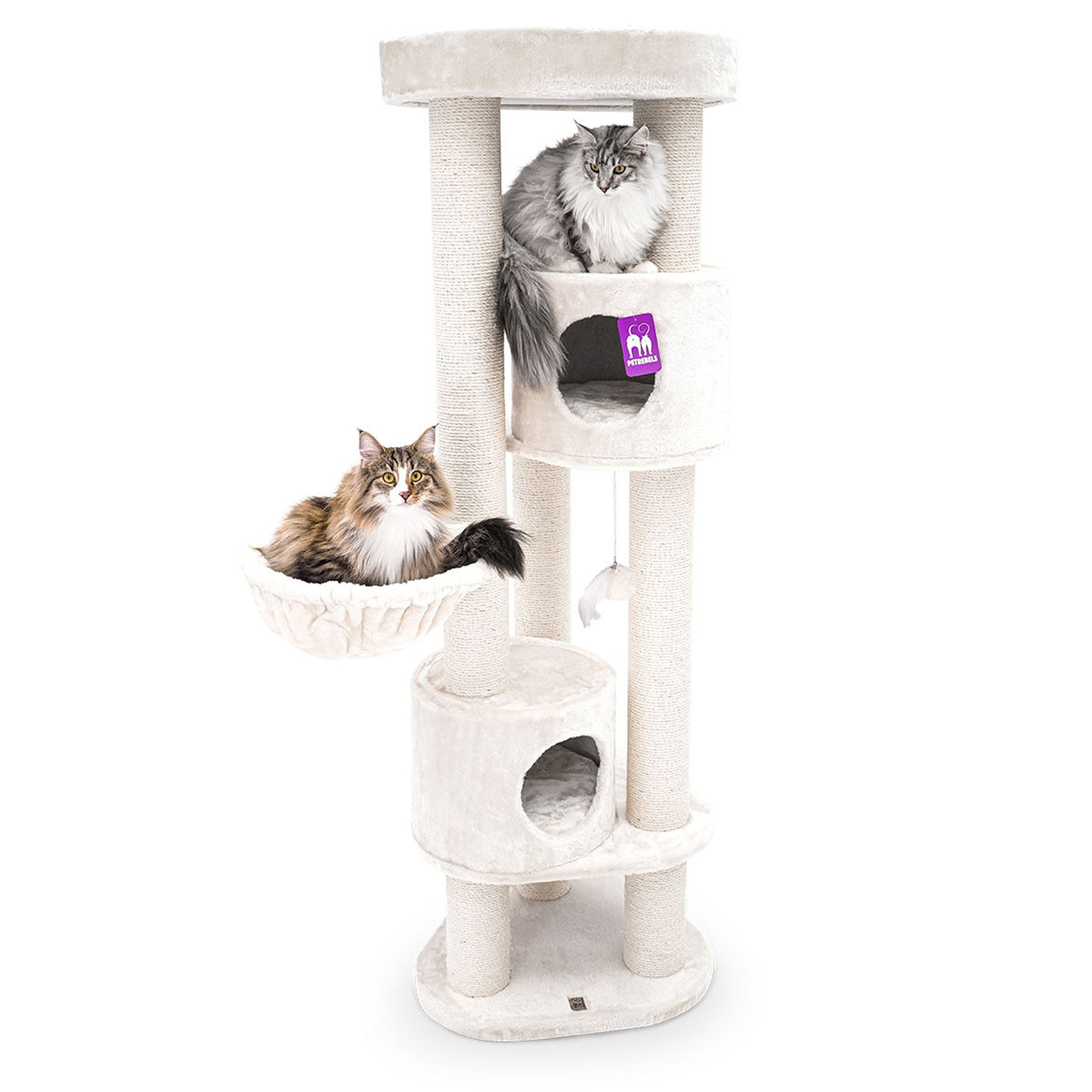 Premium 180cm Cat Tree for Large Cats - Kings & Queens Charlotte Cat Tower with Scratching Posts, Perches & Condo - Perfect for Indoor Play & Climbing for Your Feline Friend