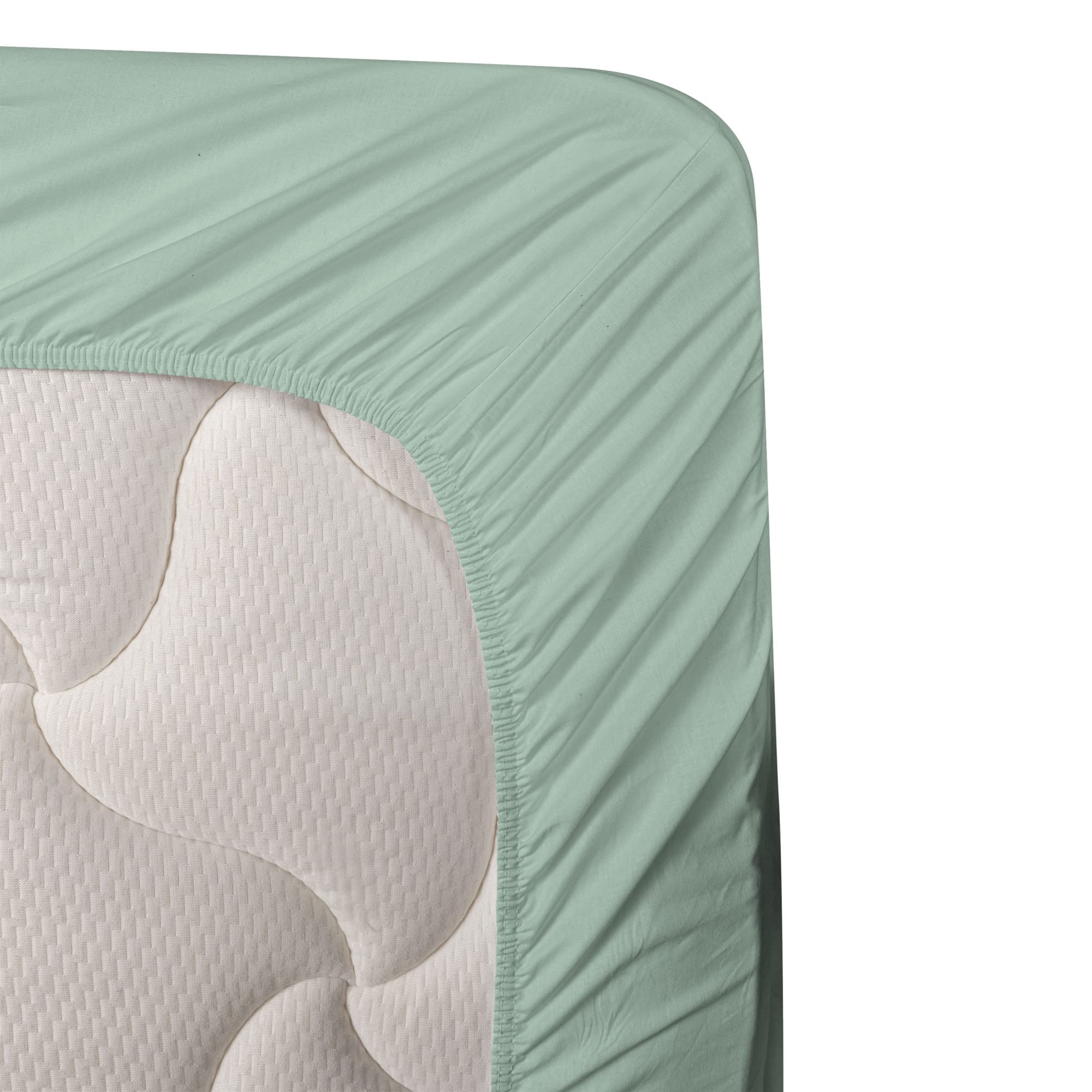 Ambesonne Floral Sheet Set - Tropical Flower & Flamingo Design, 3-Piece Bedding Set with Fitted Sheet, Flat Sheet & Pillowcase, Twin Size, Mint Green & Pink - Perfect for Guest Rooms, Beach Houses & Bohemian Bedroom Decor