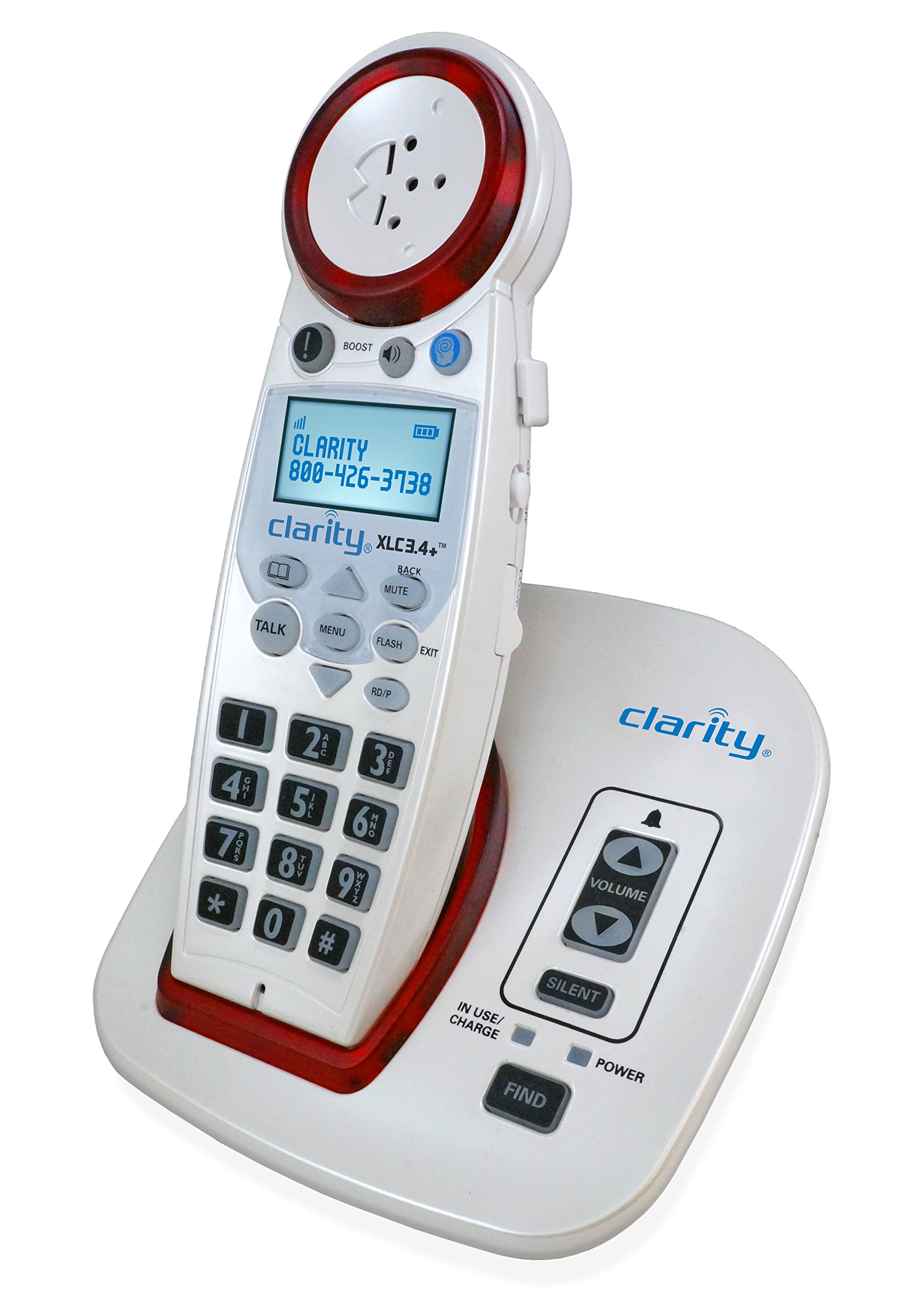 Clarity Extra Loud Cordless Phone for XLC3.4 - Amplified Handset with Clear Sound, Hearing Aid Compatible | Perfect for Seniors & Home Office Use
