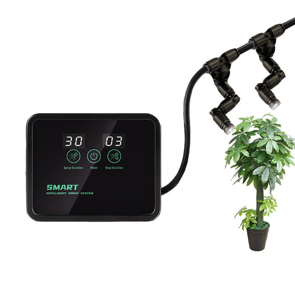 Automatic Reptile Humidifier & Misting System for Terrariums - 360° Spray Nozzles with Timer - Perfect for Vivariums, Rainforest Plants, Amphibians & Reptiles | Ideal for Hydration & Habitat Maintenance in Gecko Tanks, Frog Enclosures & Plant Terrariums