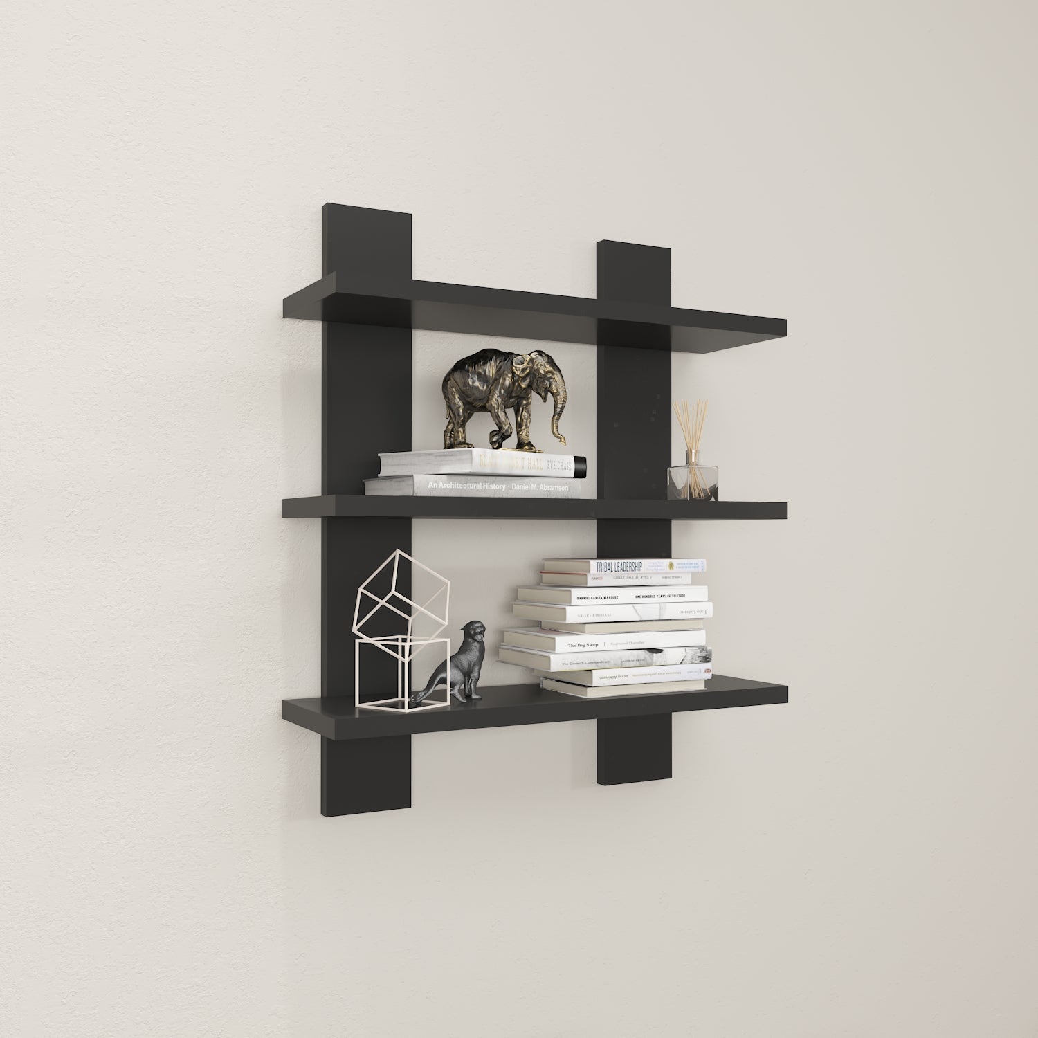 Harris Wall Shelf - Rustic Wood Floating Shelf for Home Decor, Books & Plants | Perfect for Living Room, Bedroom & Bathroom Storage & Organization