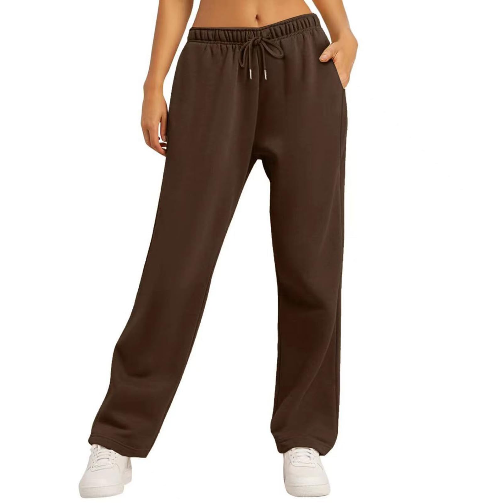 Women's High Waist Wide Leg Sweatpants - Casual Drawstring Joggers with Pockets | Loose Fit Yoga Lounge Pants for Workout, Running & Home Comfort