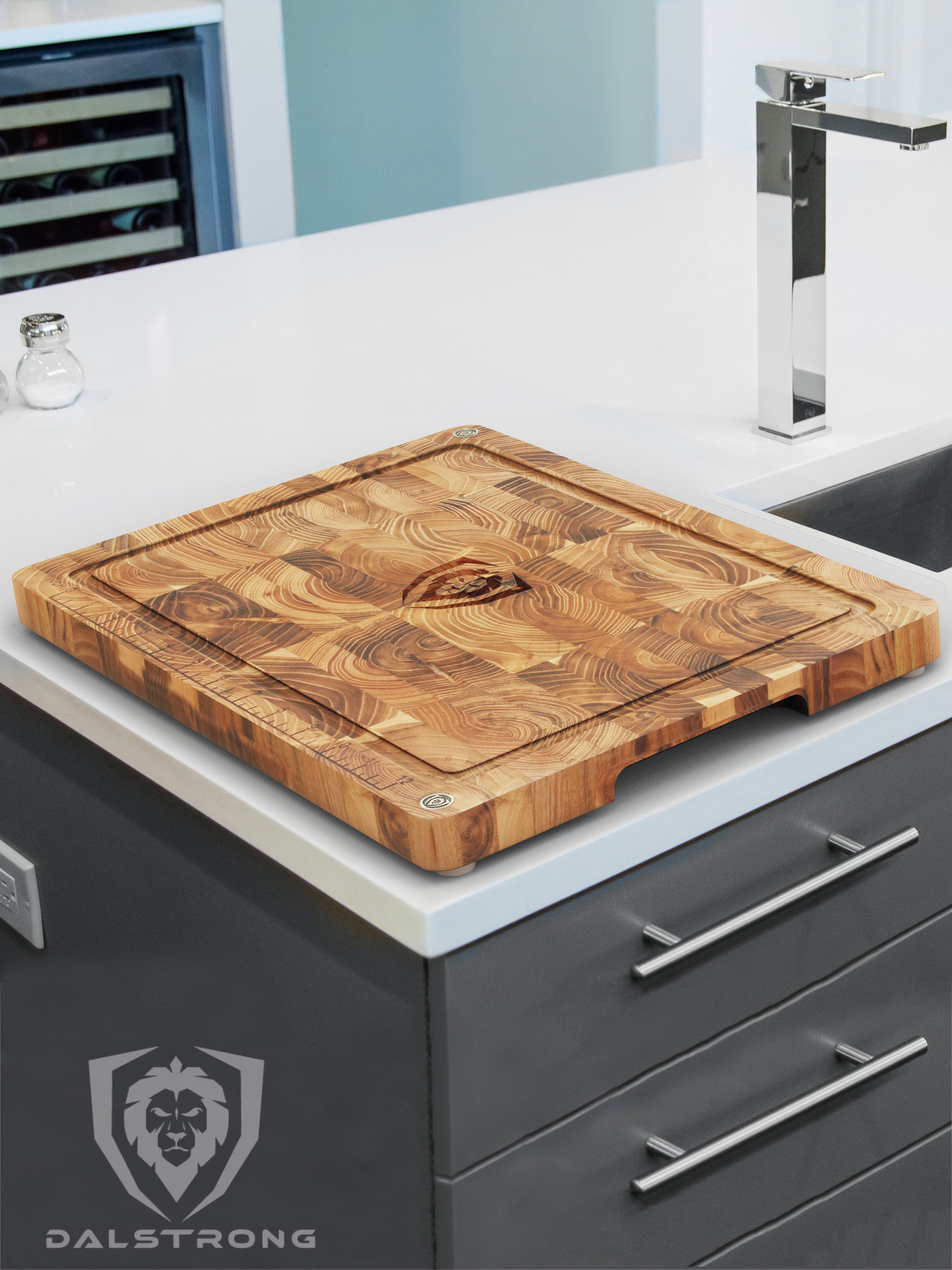 Premium Teak Wood Cutting Board - Medium Size 12x8 Inch - Dalstrong © - Perfect for Kitchen Prep, Charcuterie Boards & Serving Dishes