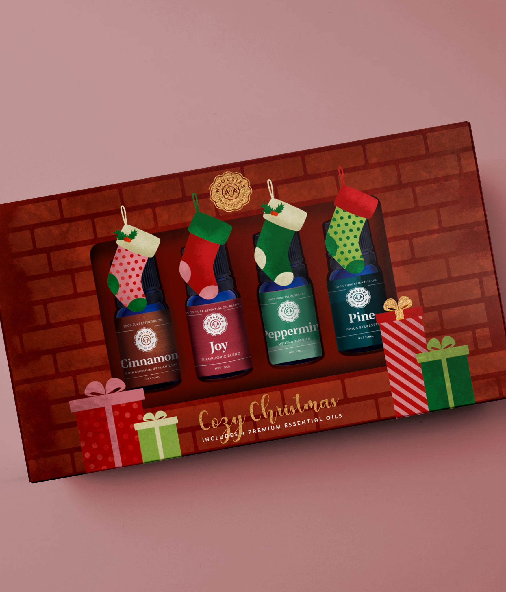 WOOLZIES Cozy Christmas Essential Oil Blend - Holiday Aromatherapy for Relaxation & Stress Relief - Perfect for Diffusers, Massage & Gift Giving
