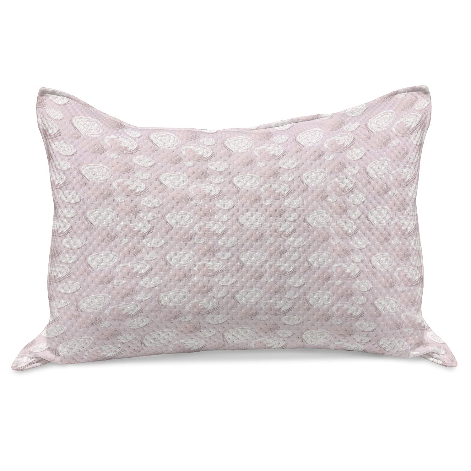 Ambesonne Romantic Knitted Quilt Pillow Cover - Floral Abstract Rose Petals Vintage Art Design, King Size 36