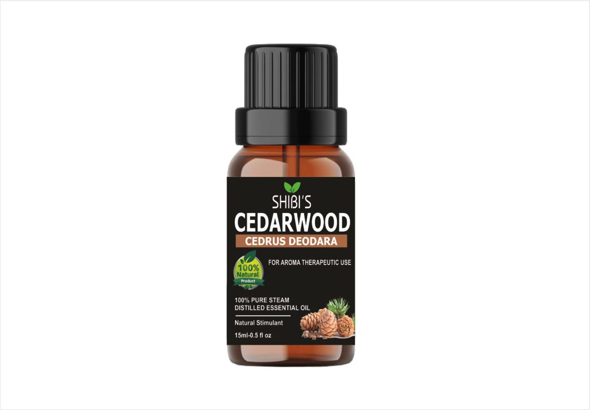 Premium Cedarwood Essential Oil 15ml - 100% Pure Natural Therapeutic Grade for Relaxation, Skin & Hair Care, Aromatherapy | Helps with Stress Relief, Fungal Infections & Body Wellness | Perfect for Diffusers, Massage & DIY Beauty Products