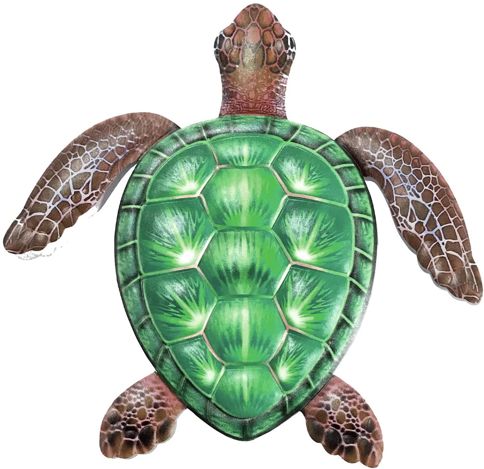 Metal Sea Turtle Wall Art - Handcrafted Green Turtle Decor for Home, Bedroom, Living Room, Office, Garden & Aquarium | Ocean-Themed Wall Hanging for Coastal Decor & Beach House Style