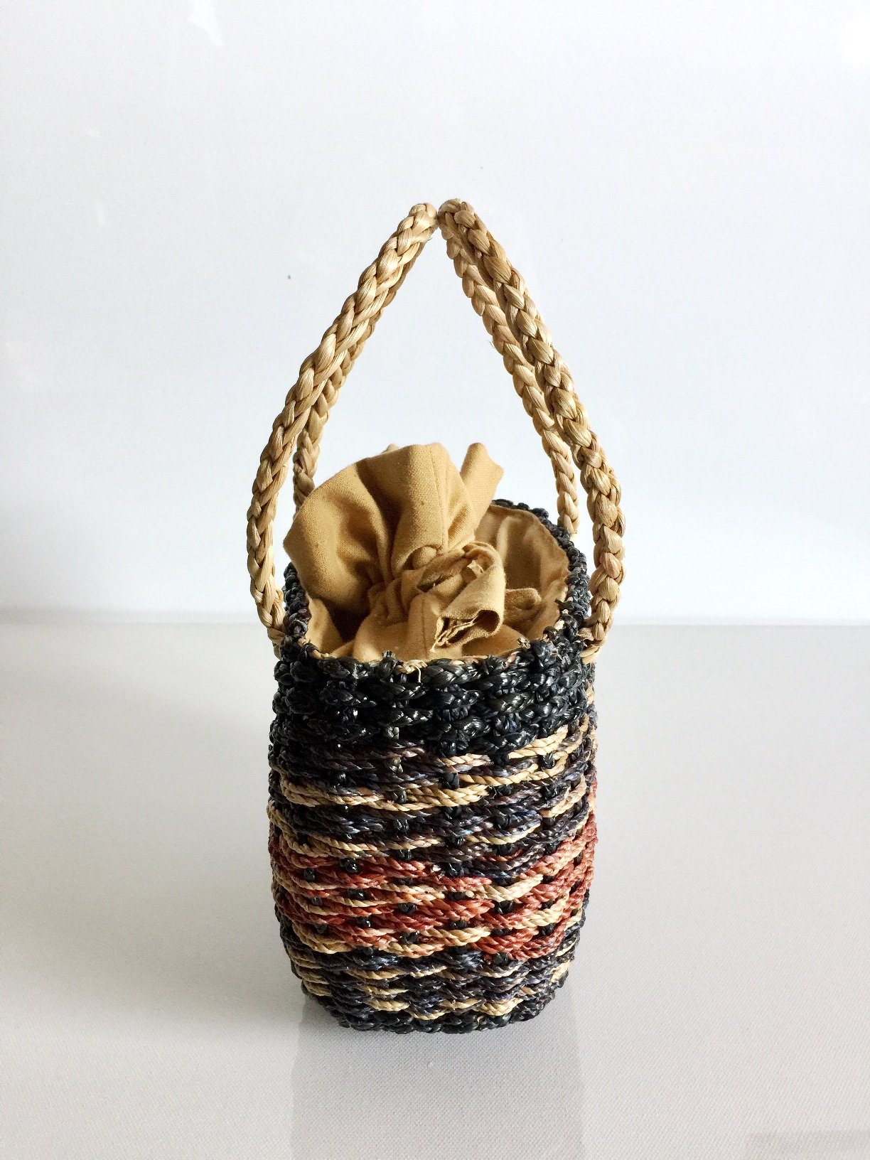 Handwoven Mini Straw Tote Bag - Navy Blue Beach Basket Purse for Women | Summer Beach Accessories, Picnic, Shopping & Vacation Essentials