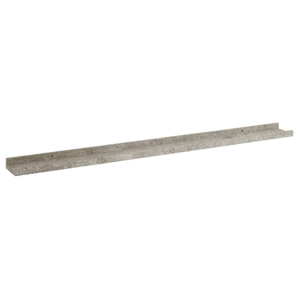 2 Pack Floating Wall Shelves - Modern Minimalist Concrete Gray Shelving (39.4