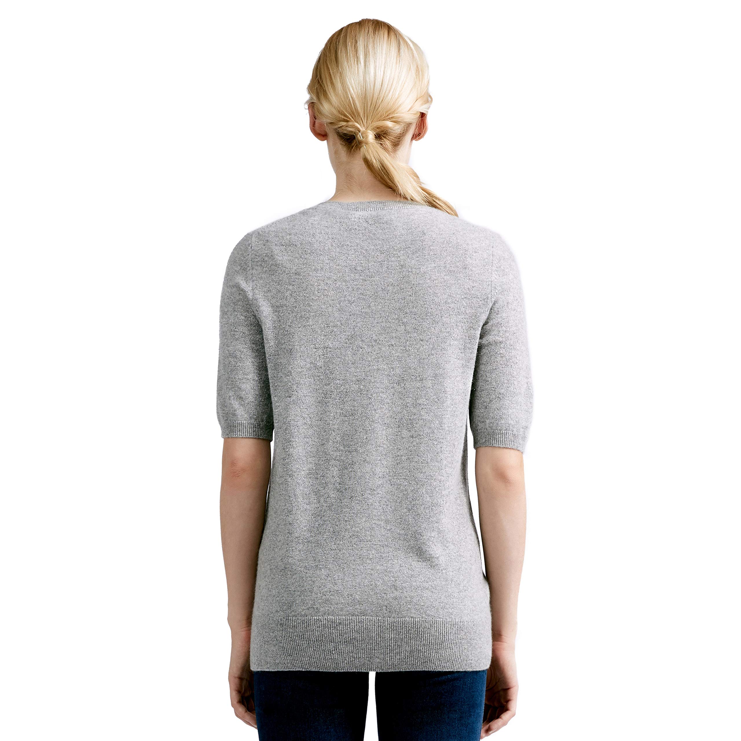 BEYOND FASHION 100% Pure Cashmere Women's T-Shirt - Ultra Soft Short Sleeve Crew Neck Pullover Top for Women | Perfect for Casual, Office & Weekend Wear | Great for Layering, Travel & Gift Giving