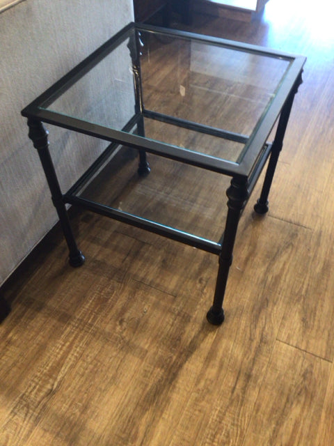 GrandinRoad Ashton End Table - Modern Nightstand with Storage Shelf for Bedroom, Living Room & Office - Compact Side Table for Small Spaces