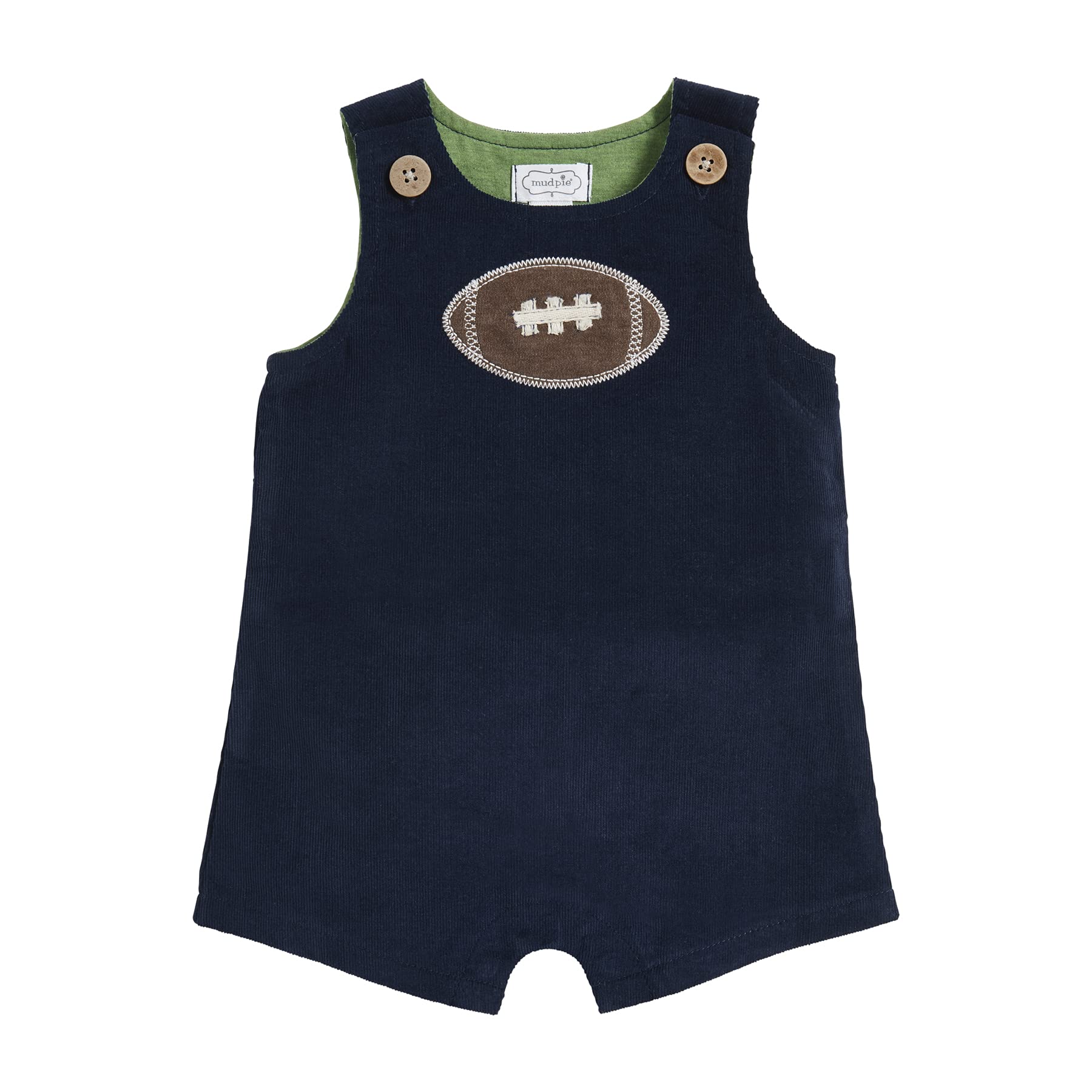 Mud Pie Baby Boys Football Shortall Romper - Cute and Comfortable Outfit for Toddlers - Perfect for Playtime, Parties, and Photo Shoots