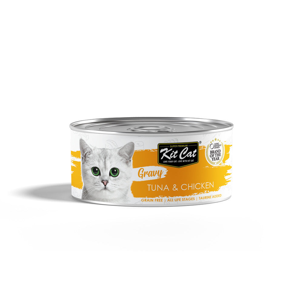 Kit Cat Gravy Wet Cat Food - 70g Can - Delicious & Nutritious Meal for Adult Cats - Perfect for Indoor & Outdoor Cats - High Protein & Taurine for Healthy Growth