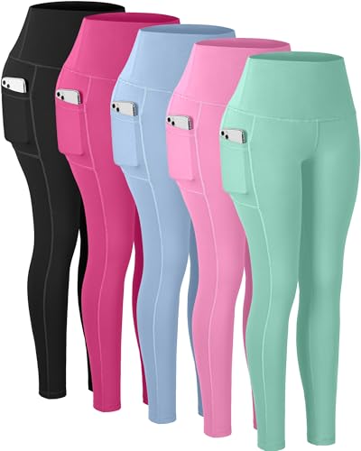 5 Packs -Black/Rose/Sky Blue/Mint/Baby Pink
