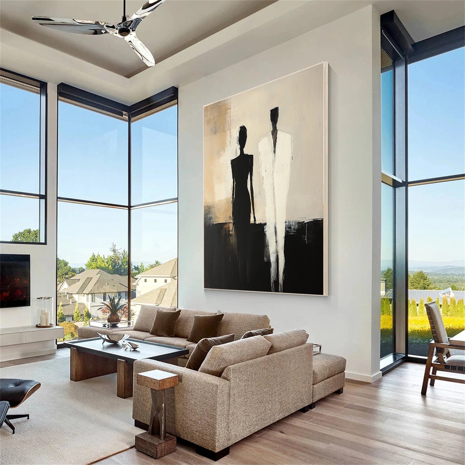 Contemporary Abstract Minimalist Wall Art Painting #CW005 - Modern Home Decor for Living Room, Bedroom & Office