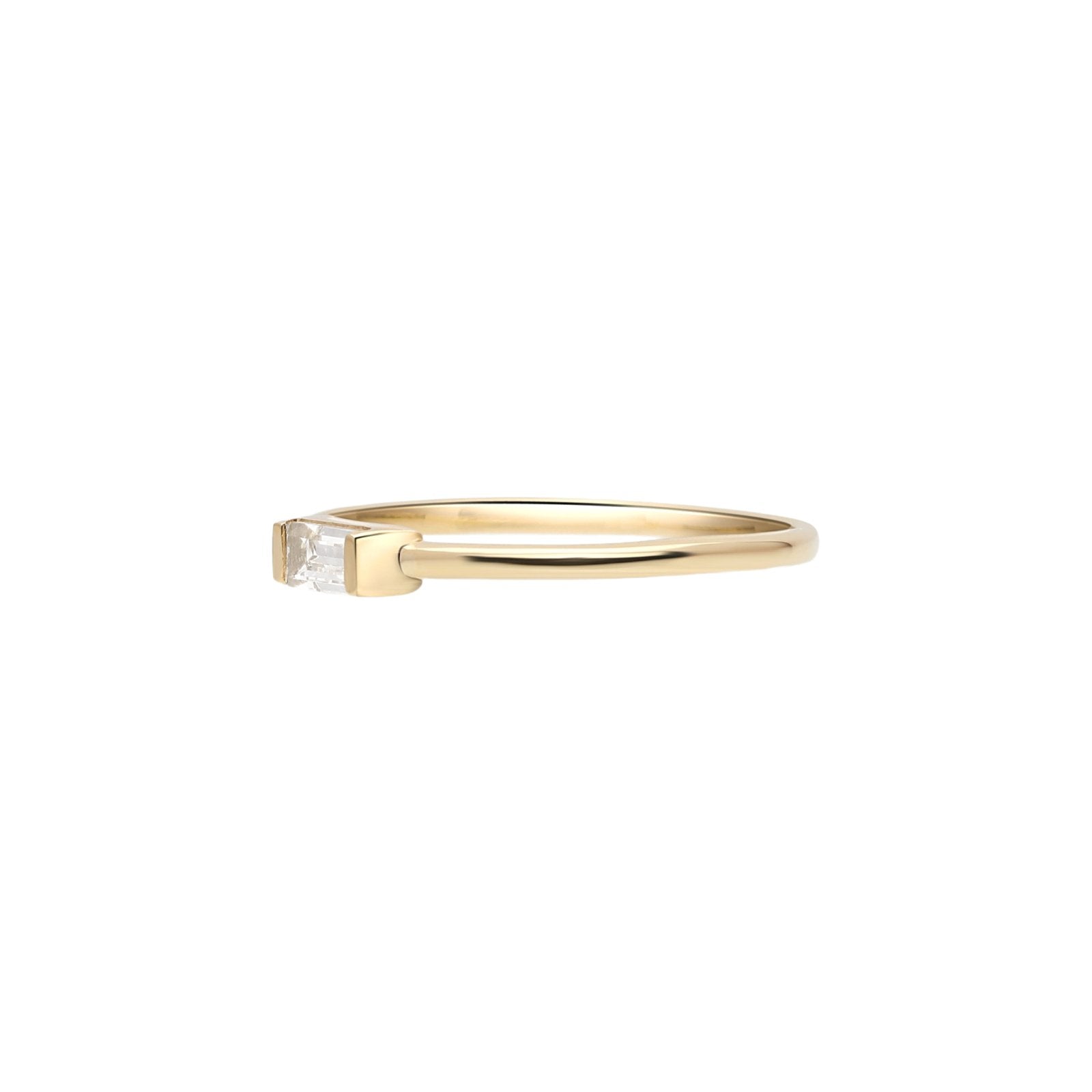 14k Yellow Gold Stackable Gemstone Baguette Rings for Women - Elegant Layering Jewelry for Everyday Wear & Special Occasions