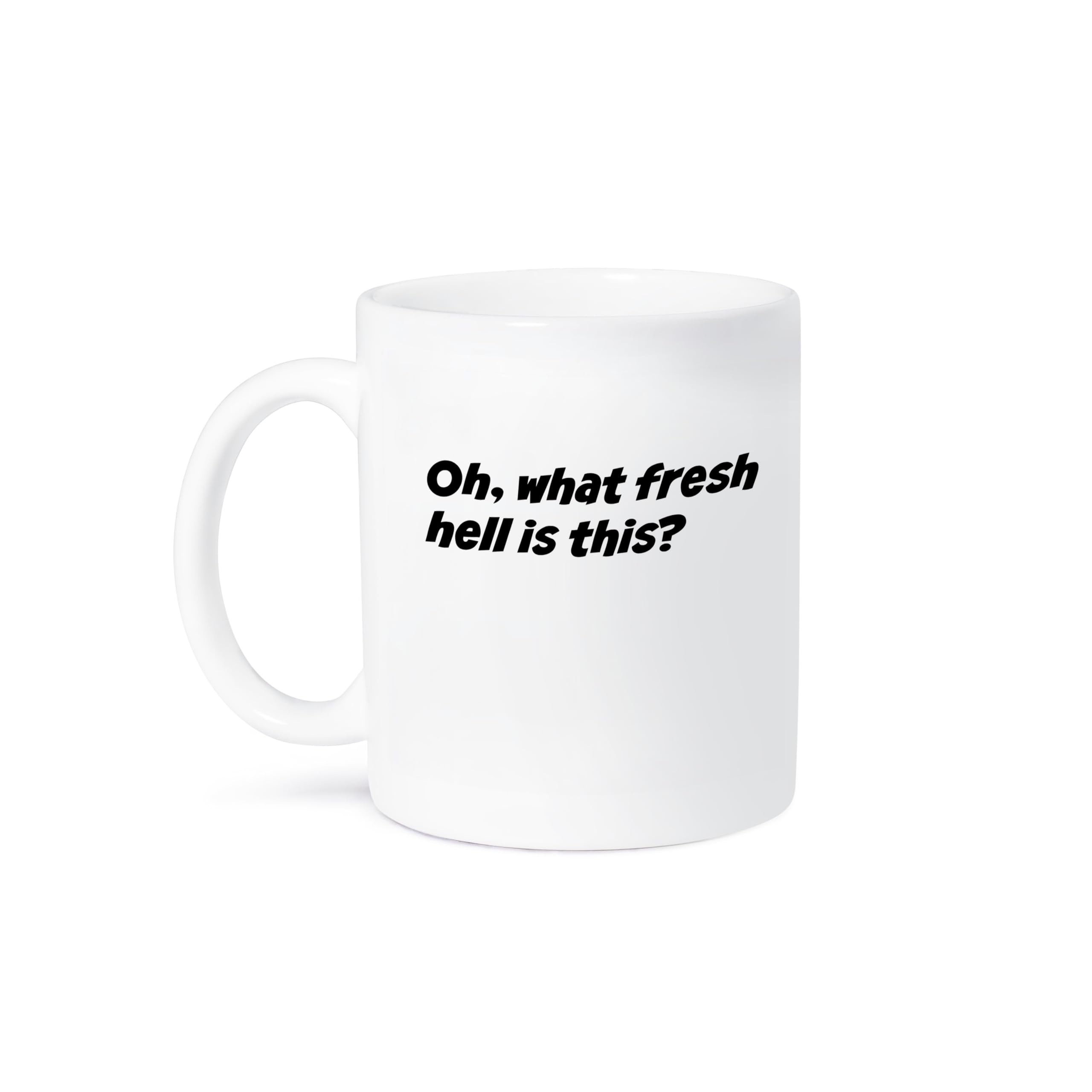 3dRose 11oz Funny Coffee Mug - 'Oh, What Fresh Hell Is This' Saying - Perfect Gift for Coffee Lovers & Office Humor - Great for Morning Brews, Office Use & Gag Gifts