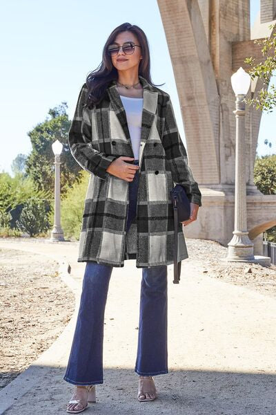 Stylish Plaid Button-Up Lapel Collar Coat for Men & Women | Trendy Fall Winter Jacket | Perfect for Office, Dating & Outdoor Activities