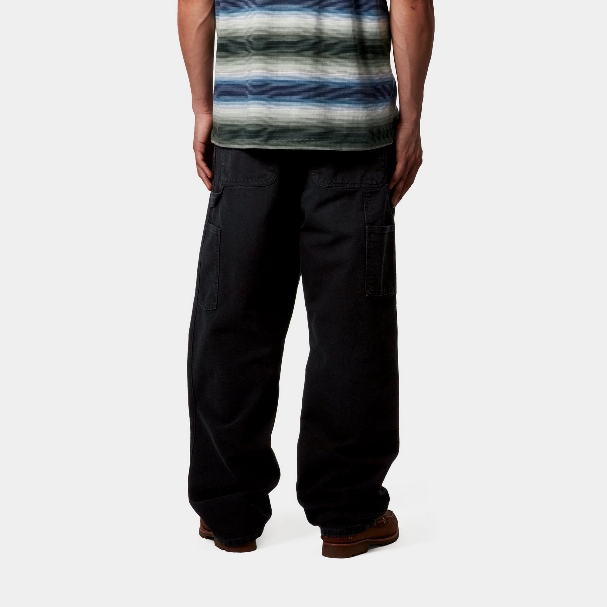 Single Knee Pant Stone Canvas | Black - Durable Work Pants for Construction, Hiking & Outdoor Activities