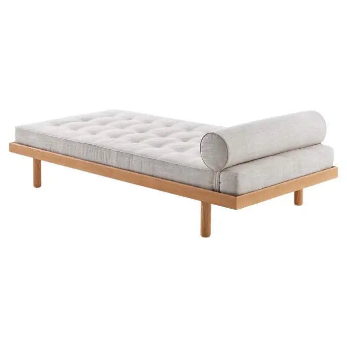 Handmade Designer Charlotte Perriand Daybed Sofa - Mid-Century Modern Chaise Lounge for Living Room, Bedroom & Office - Premium Upholstered Furniture with Wooden Frame