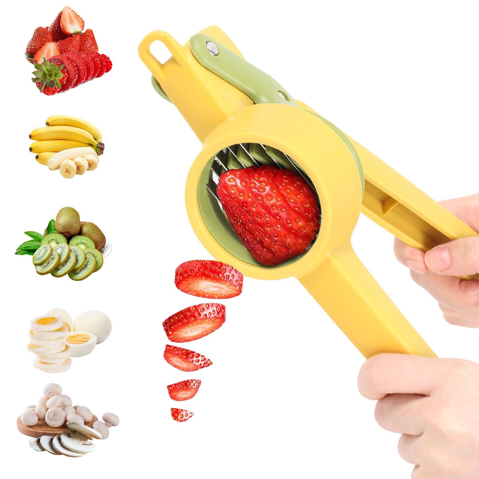 Stainless Steel Fruit & Vegetable Slicer - Multi-Purpose Banana, Kiwi, Strawberry, Mushroom & Egg Cutter for Fresh Platter Making | Perfect for Salads, Smoothie Bowls & Party Food Prep