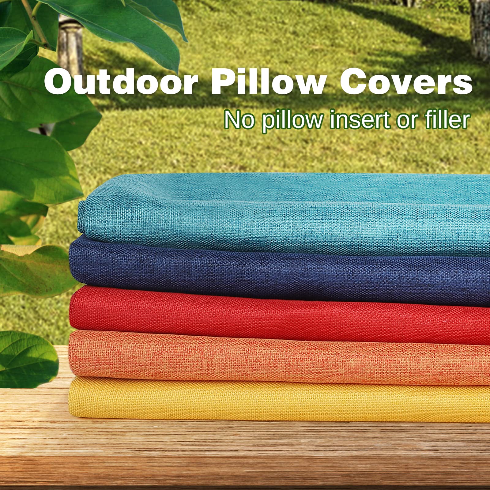 2 Pack Waterproof Outdoor Throw Pillow Covers - 18x18 Inch Turquoise Decorative Farmhouse Cushion Covers for Patio, Garden, Sofa & Home Decor - Weather Resistant Pillowcases for Outdoor Furniture & Living Room Accents