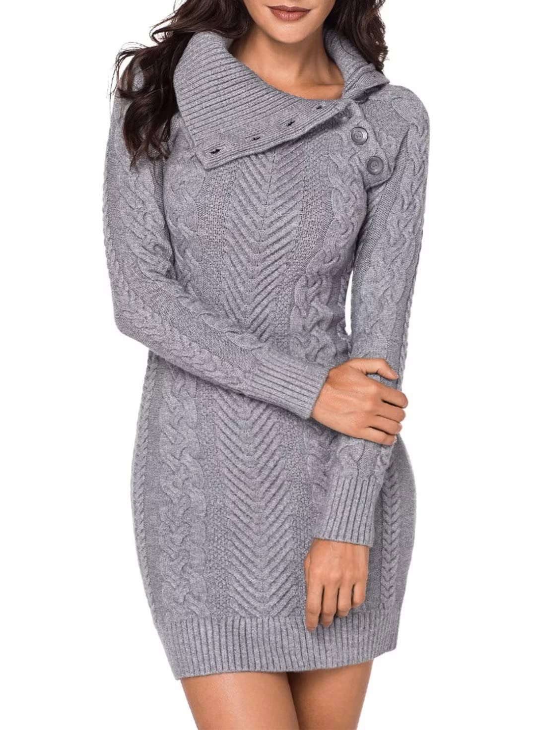 BLENCOT Women's Chunky Cable Knit Turtleneck Sweater - Soft Long Sleeve Pullover Jumper for Winter - Perfect for Office Wear, Casual Outfits & Holiday Parties