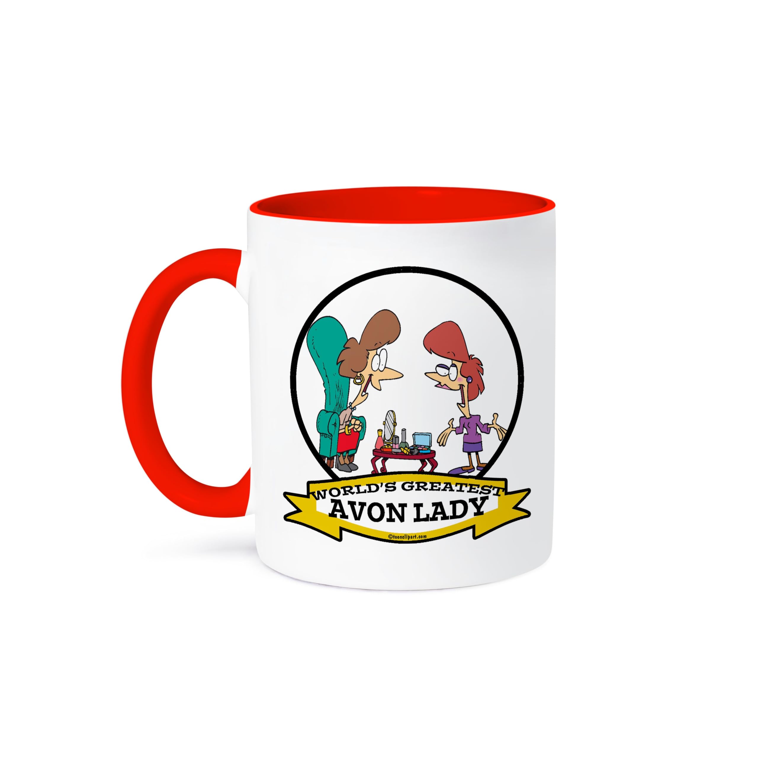 3dRose 11oz Funny 'World's Greatest Avon Lady' Cartoon Coffee Mug - Unique Occupation Job Gift for Coffee Lovers - Perfect for Office Use, Housewarming Gifts & Humorous Present Ideas
