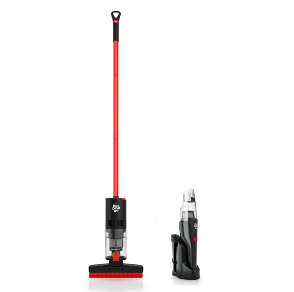 Broom Vacuum Cleaner with Grab & Go Bundle - 2-in-1 Sweeping and Vacuuming Solution for Hard Floors & Pet Hair - Perfect for Quick Cleanups in Kitchen, Living Room & Garage