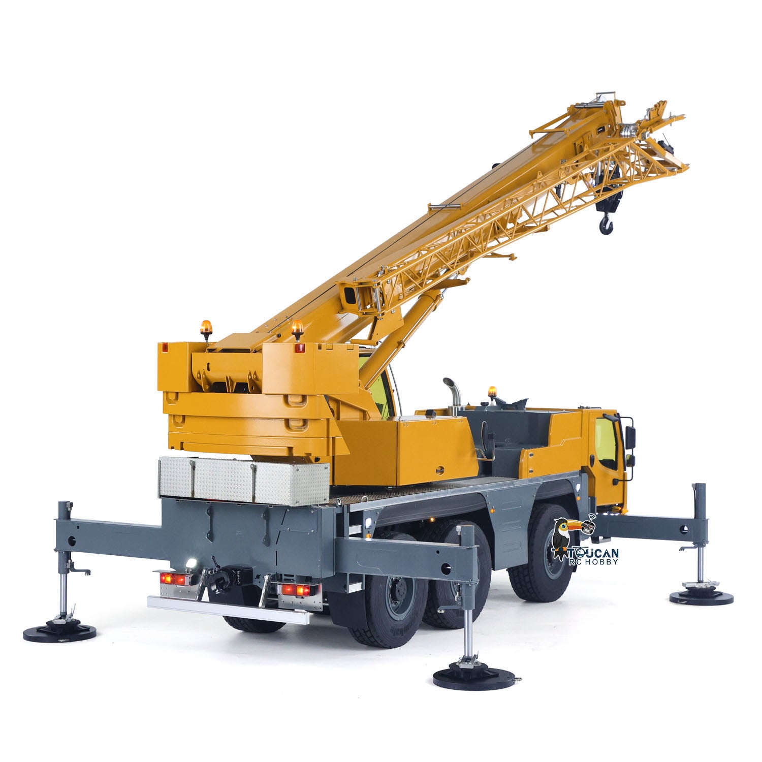 Eyewhale D1050 1/14 Scale Metal RC Hydraulic Mobile Crane Truck - 3 Axle All Terrain Radio Controlled Construction Vehicle with Hoist | Paladin PL18EV Model | Perfect for Construction Site Play, RC Hobbyists & Collectors