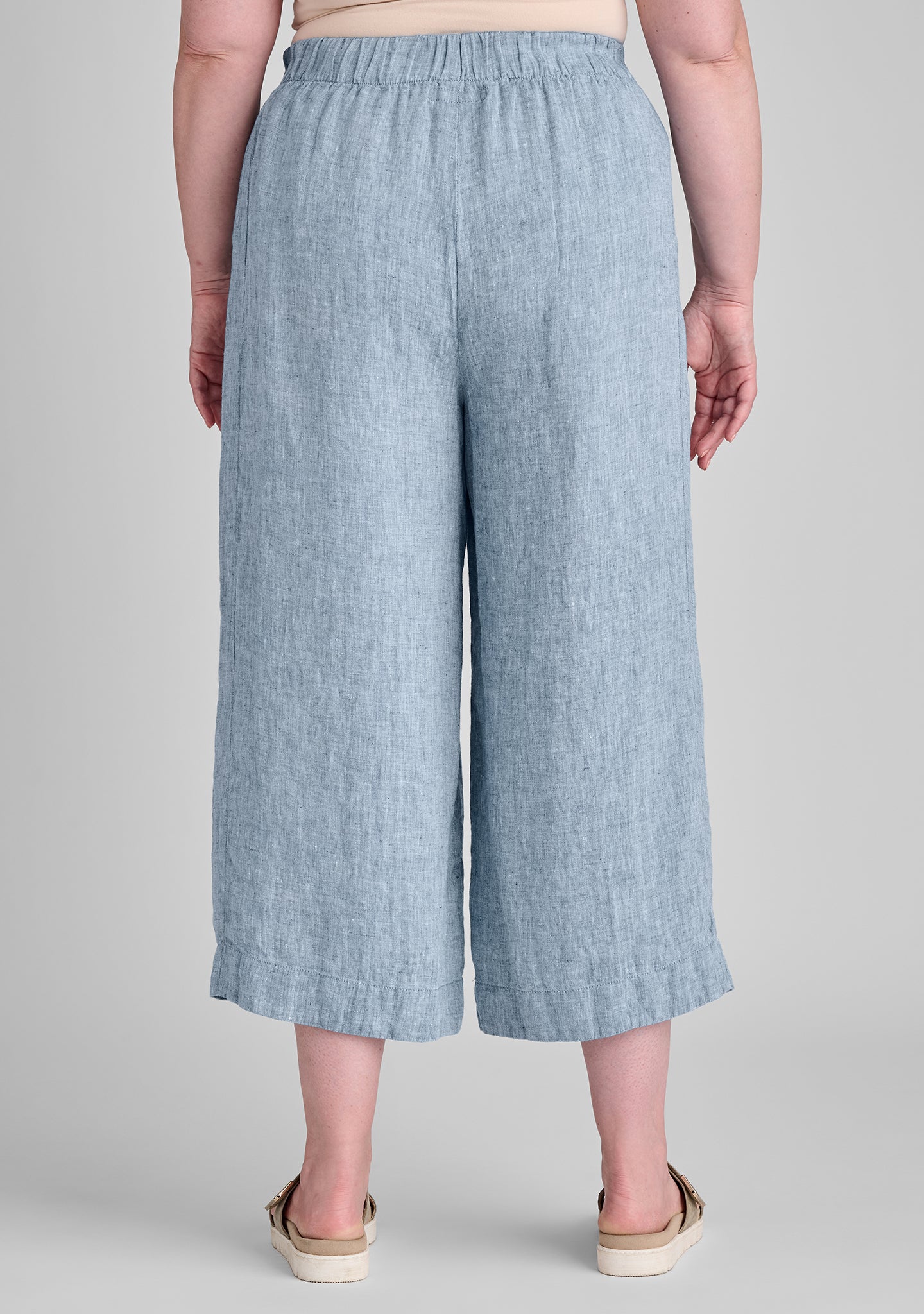 Breathable Linen Panel Pants with Elastic Waistband - Comfortable Casual Pants for Women | Perfect for Summer, Travel & Lounge Wear