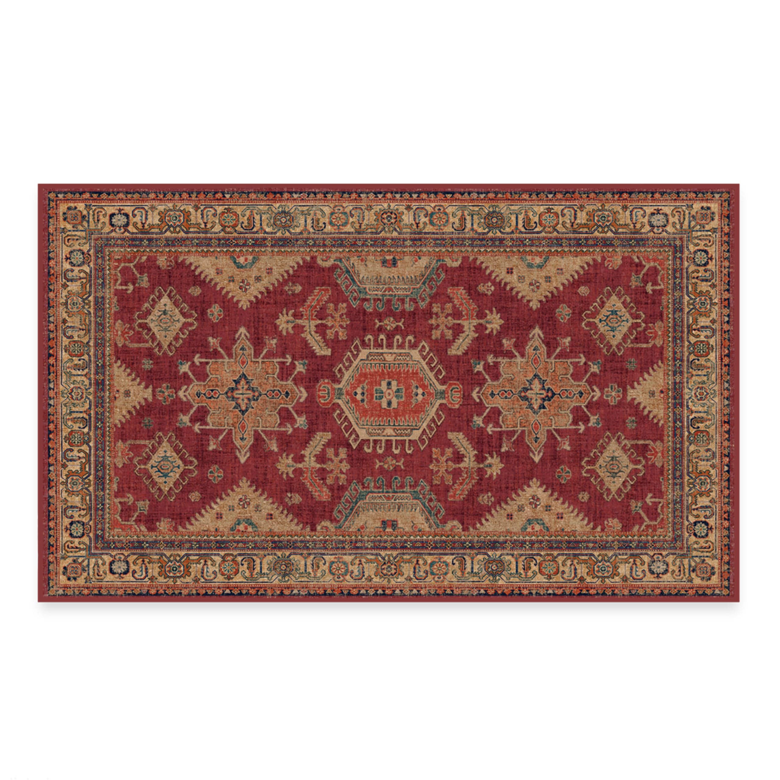 Ruggable Washable 3x5 Area Rug - Cambria Ruby | Non-Slip Premium Rug for Living Room, Bedroom, Kitchen, Office & Classroom | Perfect for High-Traffic Areas & Pet-Friendly Homes