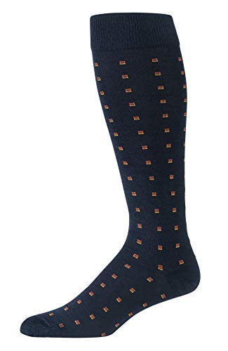 Dark Navy With Orange Squares