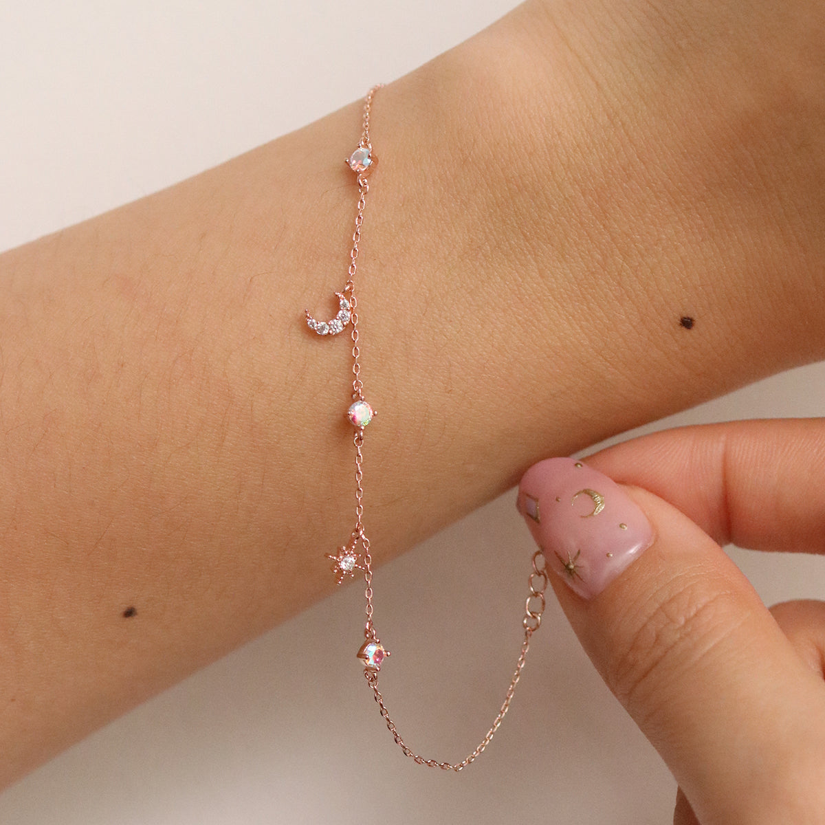 Smoked Topaz Cubic Charm Astral Bracelet - Elegant Boho Jewelry for Women, Healing Crystal Energy, Perfect for Yoga, Meditation & Spiritual Healing