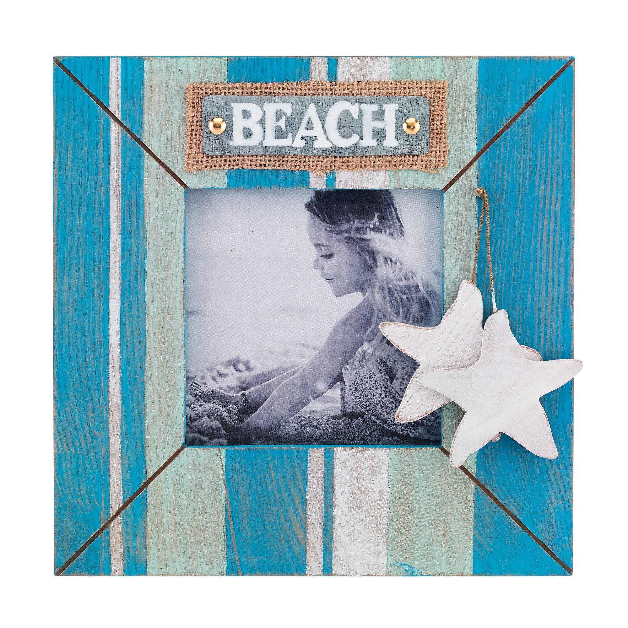 5x5 Inch Blue Wave Beach Picture Frame - Coastal Decor for Wall, Tabletop Display - Perfect for Beach House, Bathroom, or Ocean-Themed Room Decor