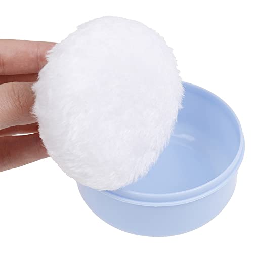 Premium Powder Puff for Makeup & Talcum Powder - Soft Cosmetic Sponge with Compact Case (1 Piece, Blue) - Ideal for Face Powder Application & Touch-Ups On-The-Go