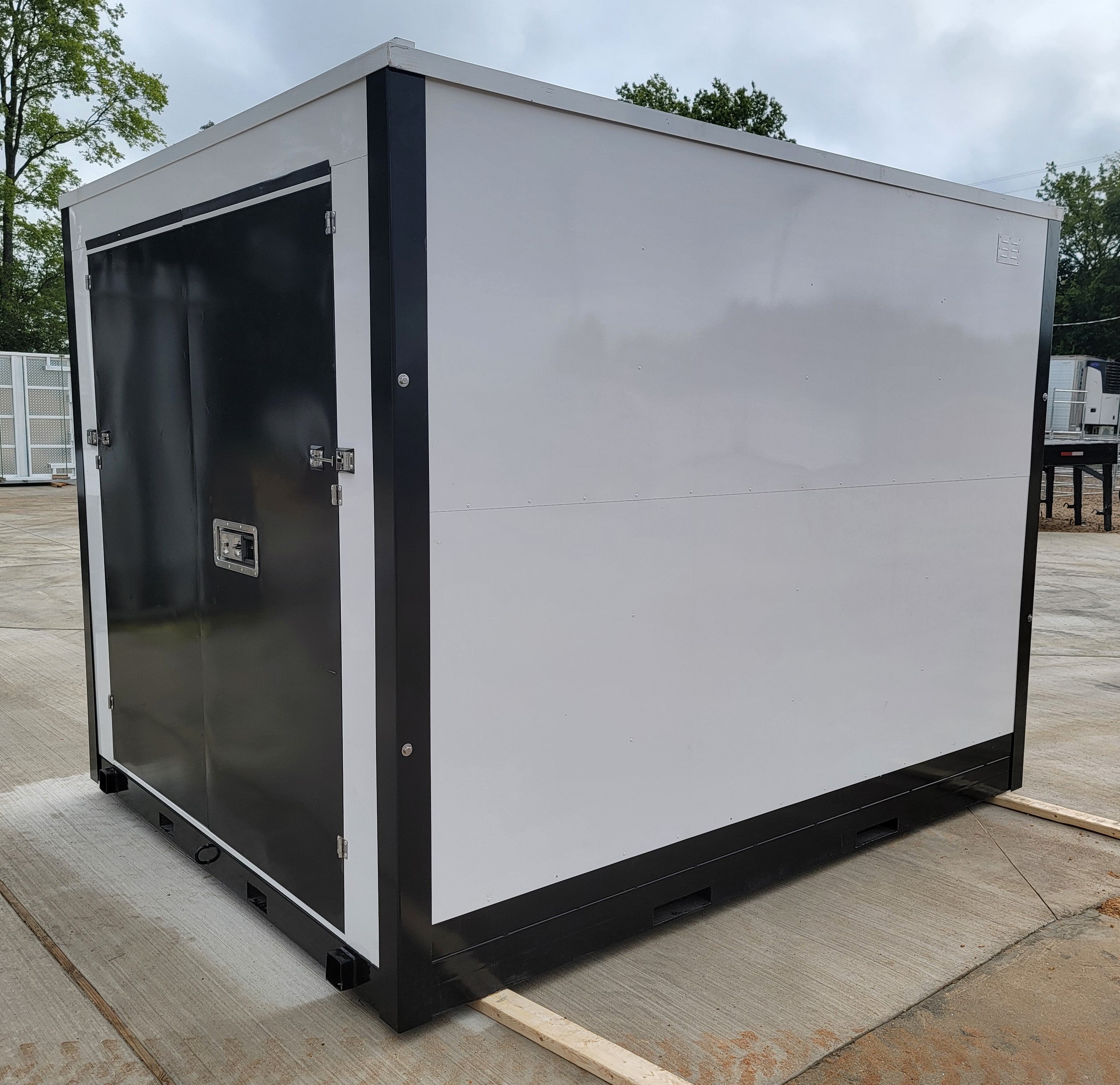 8'x10' Single Door Portable Relocatable Storage Shed - Durable Steel Container Building for Outdoor Storage, Backyard, Garage & Workspace Organization