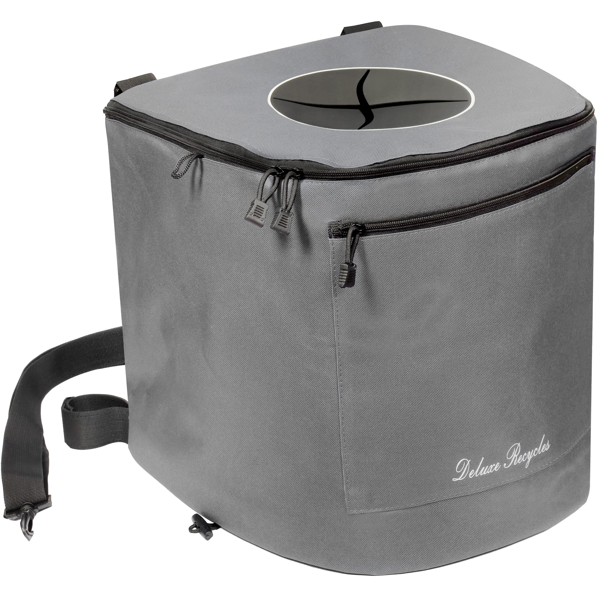 Collapsible 8 Gallon Portable Trash Can for Boating, Camping, Kayaking & Fishing - Durable Waterproof Waste Bin with Inner Liner - Essential Boat, Beach & Hiking Accessories (Grey) | Perfect for Outdoor Adventures, Marine Use & RV Trips