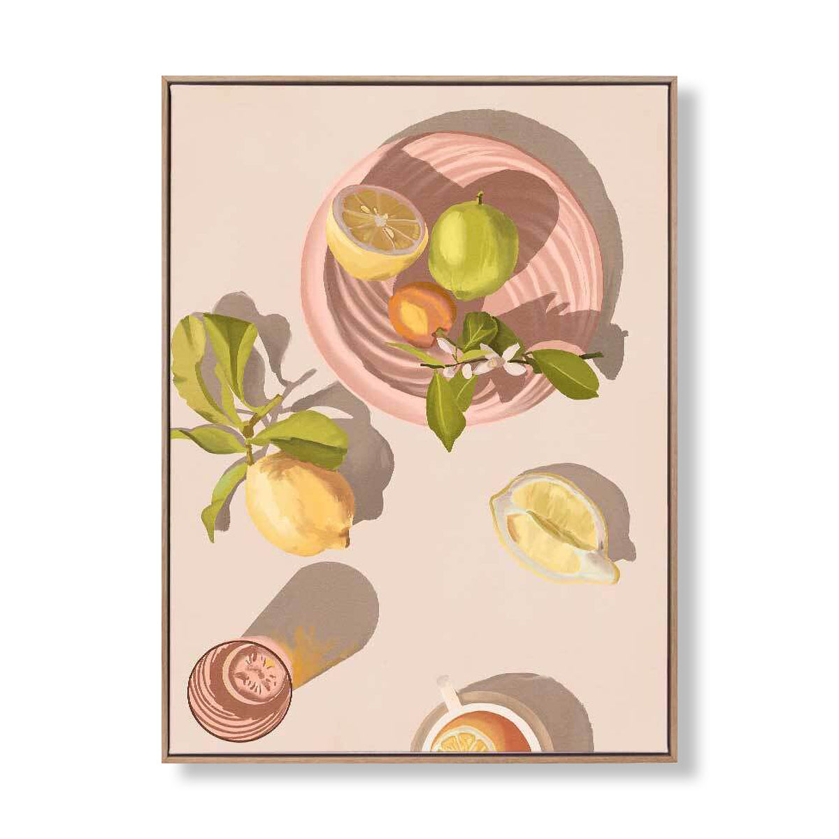 Citron Portrait Art Print - Vibrant Lemon Wall Decor for Kitchen, Dining Room & Office | Modern Botanical Artwork