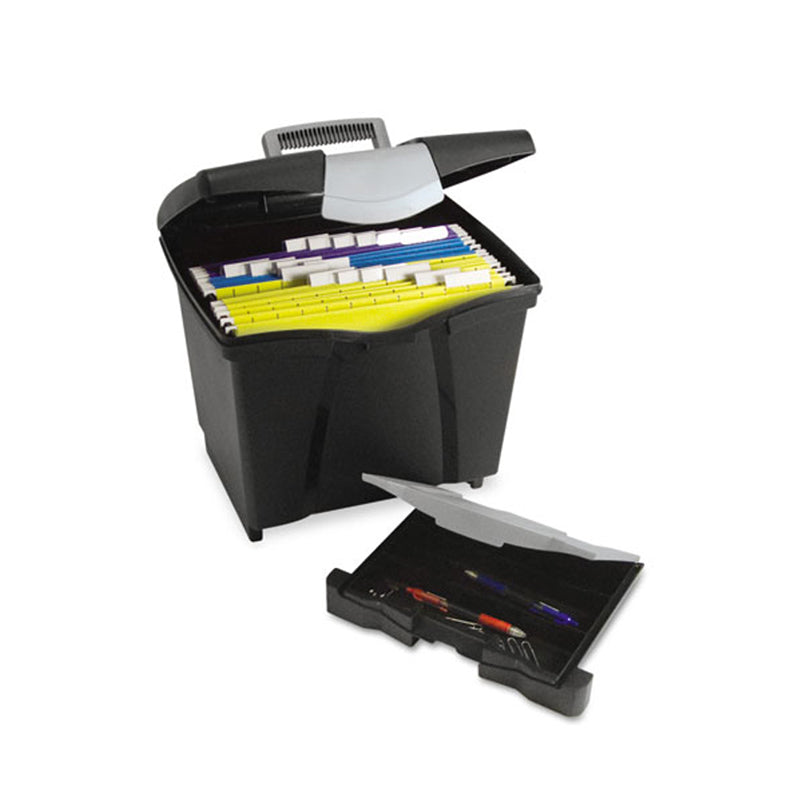 Portable File Box with Organizer Lid - 14.5