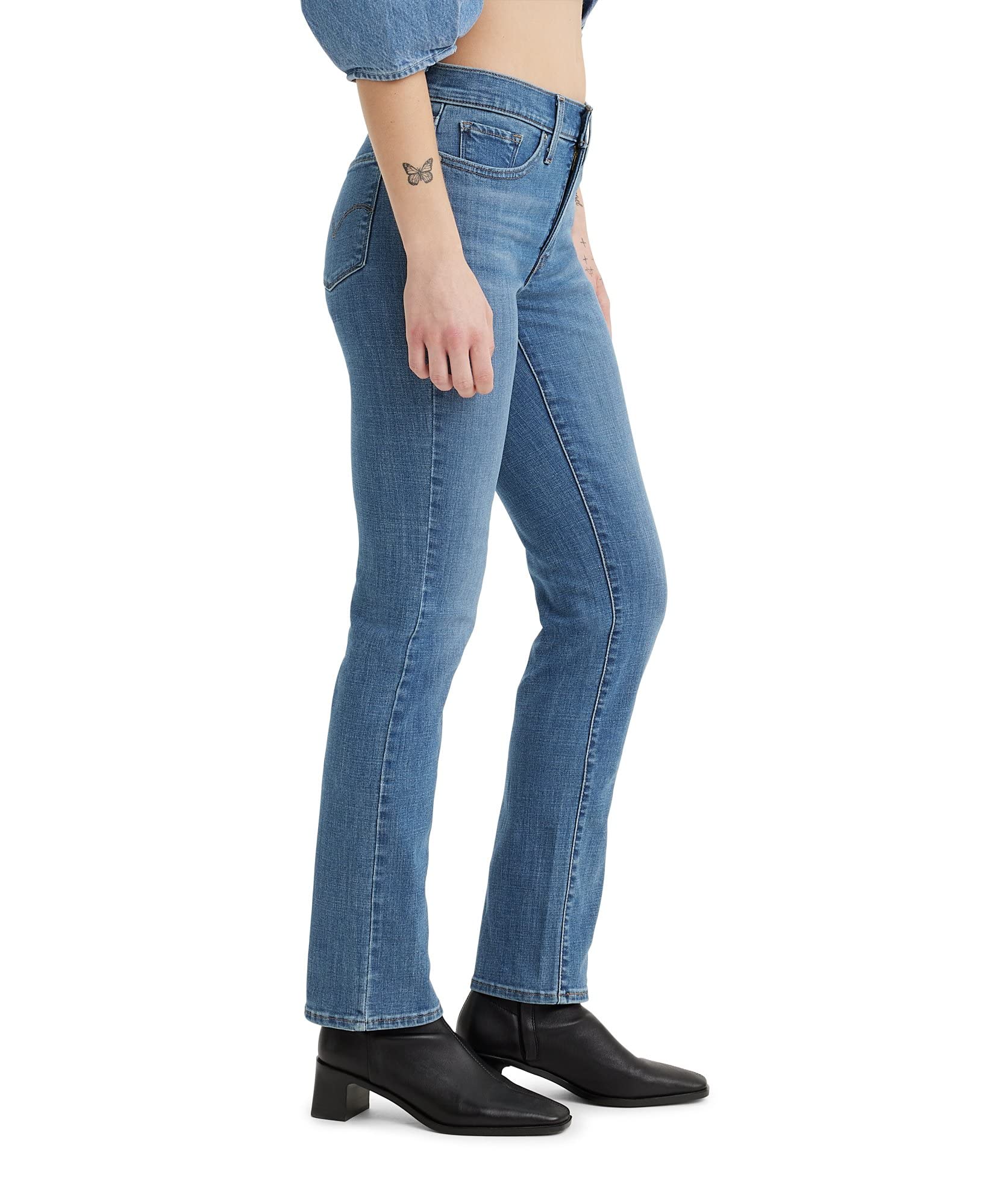Levi's Women's 314 Shaping Straight Jeans - Slim Fit High Waist Denim Pants for Everyday Wear & Casual Outfits