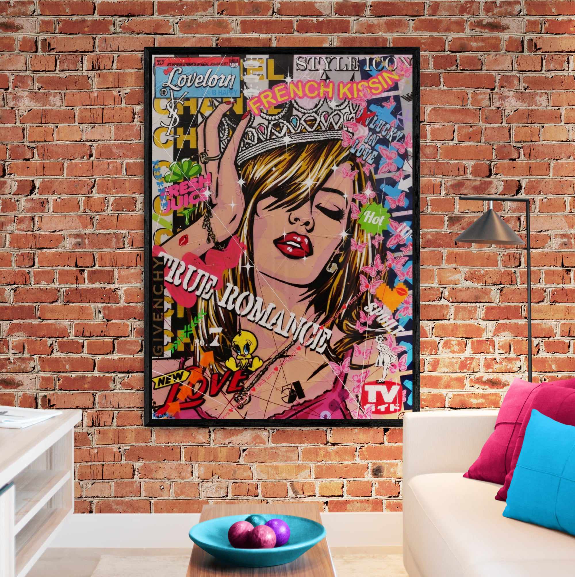Candy Princess 140cm x 100cm Beauty Queen Textured Urban Pop Art Canvas Painting - Perfect for Living Room, Bedroom, and Office Wall Decor