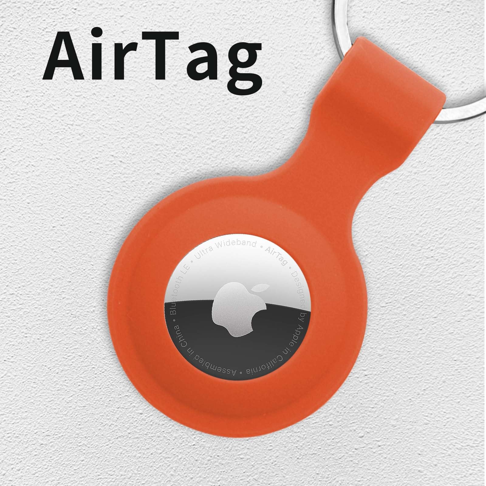 Premium Silicone AirTag Case with Anti-Lost Keychain - Compatible with Apple AirTag 2021 (4 Pack) - Durable Protective Cover for Keys, Luggage & Pets Tracking - Perfect for Travel, Home & Office Security