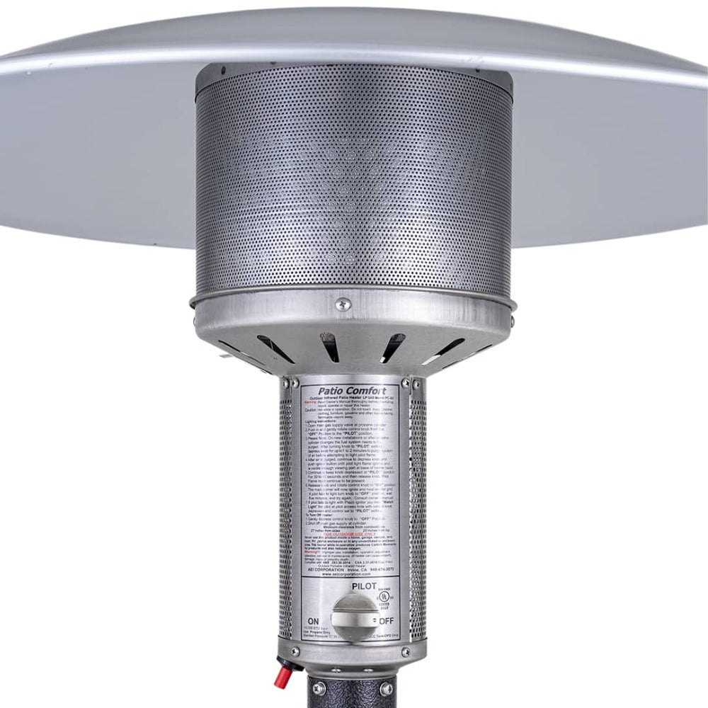 Portable Propane Patio Heater - Outdoor Gas Heater for Backyard, Deck, Garden, and Patio - Jet Silver Finish - Ideal for Cold Weather, Camping, and Outdoor Gatherings