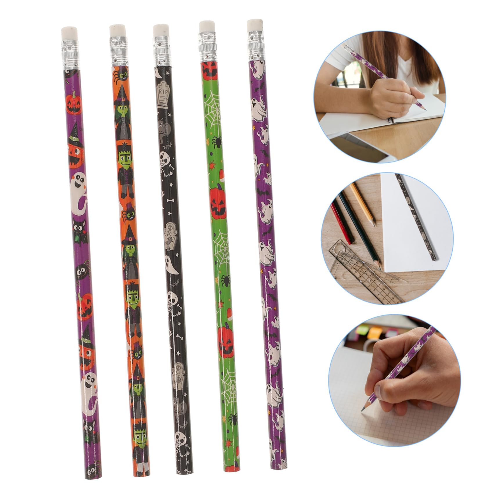 NUOBESTY 400 Pcs Halloween Pencils - Wooden Craft Pencils for Painting, Lanterns & DIY Decorations - Bulk Halloween Pencil Fillers for Party Favors, Classroom Rewards & Pumpkin Carving