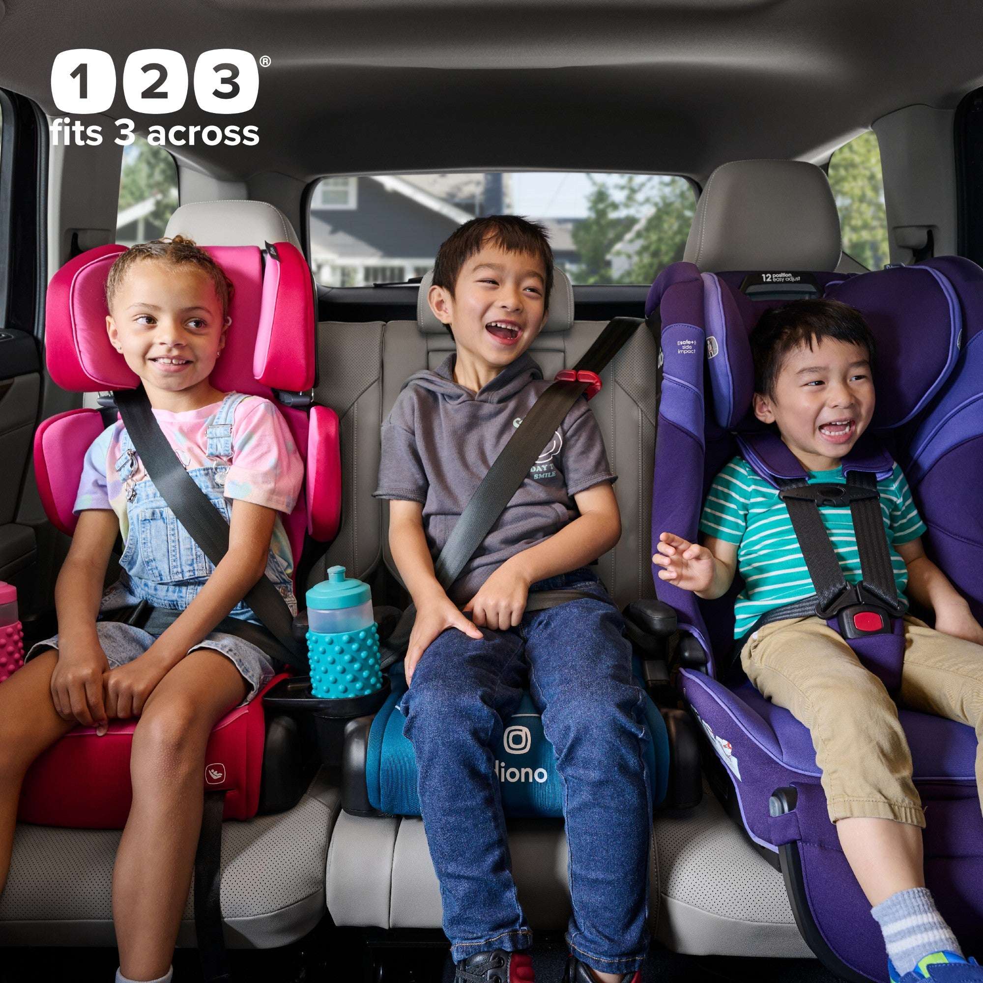 Diono Connect3 Backless Booster Car Seat for Kids - Pack of 2 | Lightweight & Comfortable | Perfect for Travel, School & Playdates